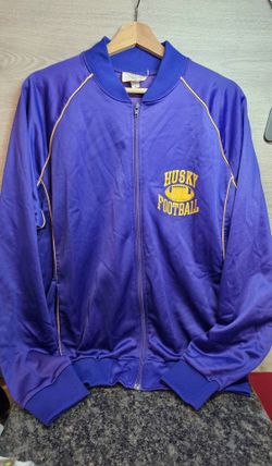 Vintage Men's 80's Washington Huskies Football Track Jacket, Size XL