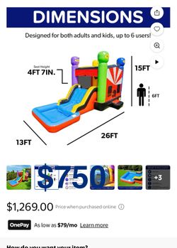 New bounce house water slide