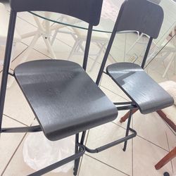 2 Bar Stools With One Chair 