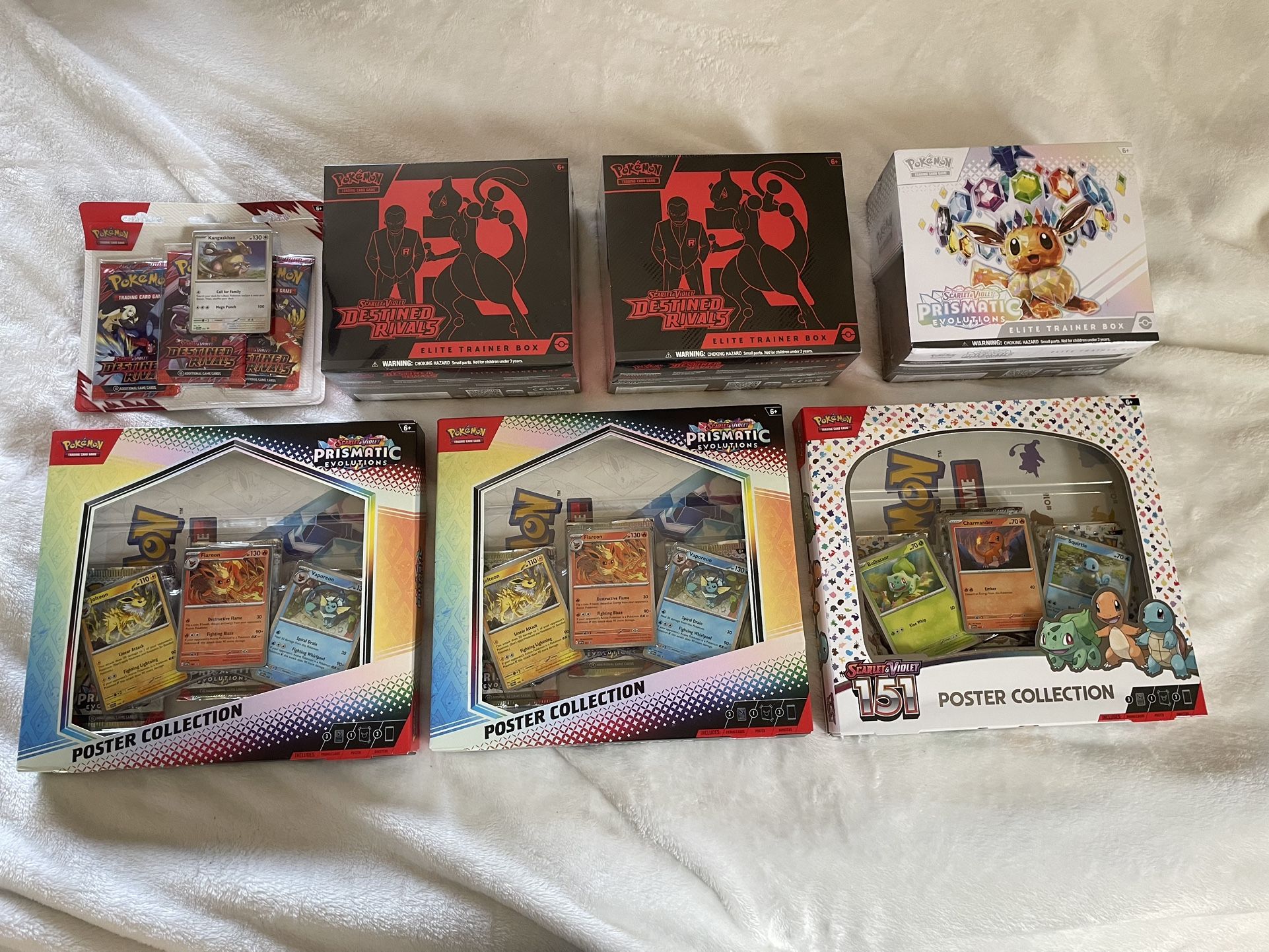 New/Sealed LOT - Prismatic Evolutions, 151, Destined Rivals Pokemon Cards