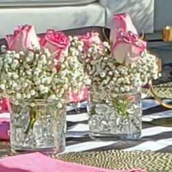 12--4x4" Round Glass Vase/Candle Holder