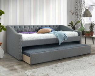5325 Gray Loretta Daybed Trundle Twin Bed