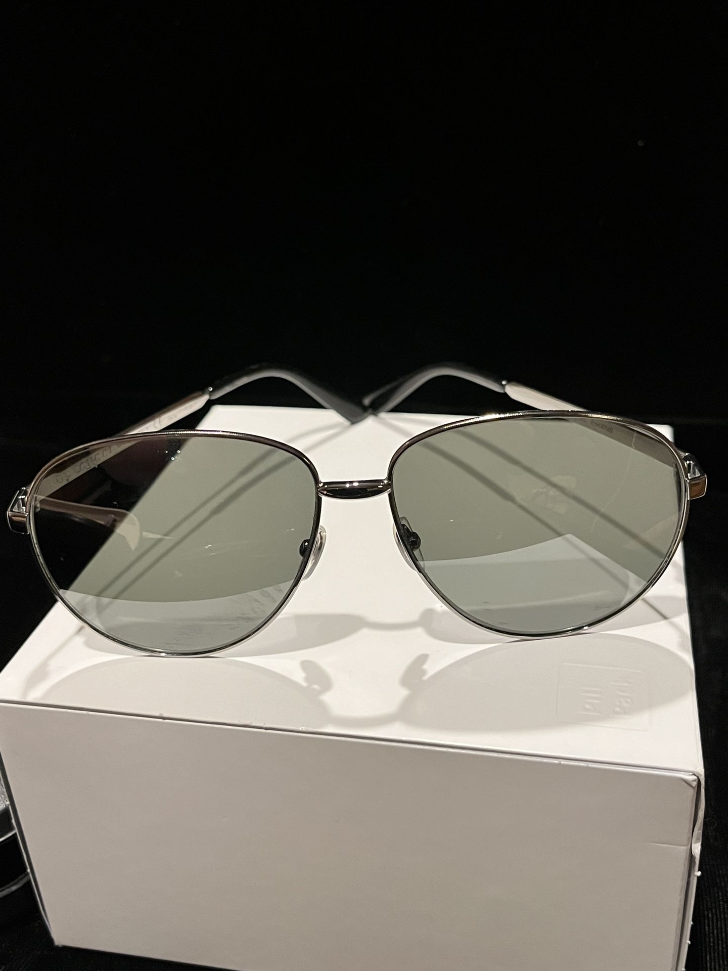 Reduced! Gucci Silver Wire Sunglasses With Green Red Band Sides Hi Co