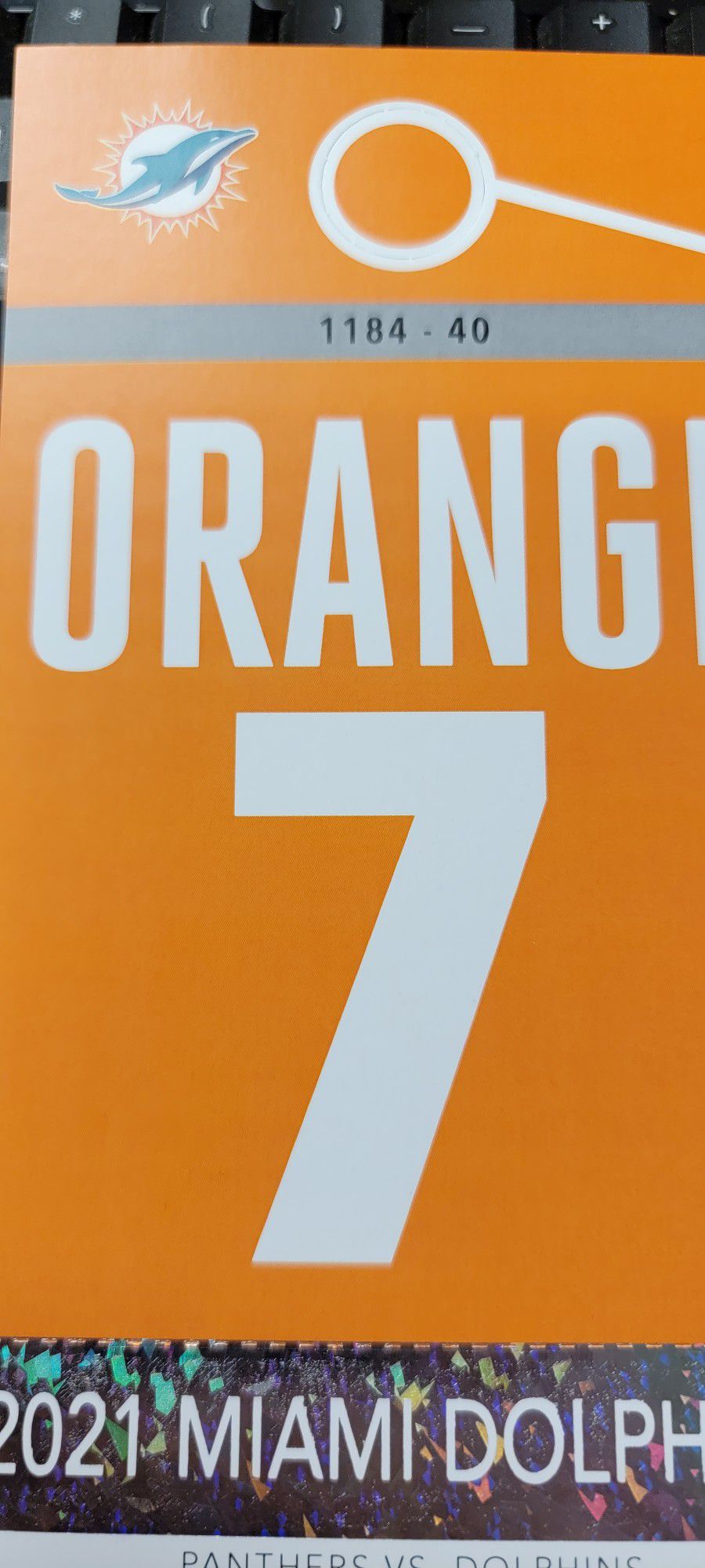 Dolphins Vs Panthers 11/28 Orange Parking Pass