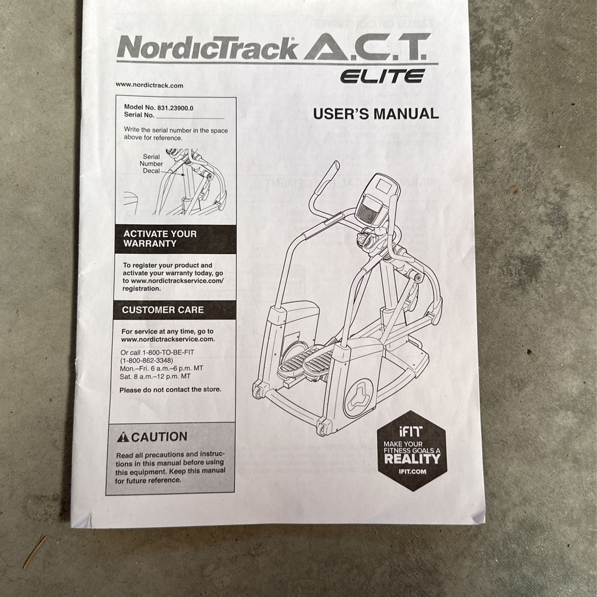 Nordictrack act manual new arrivals