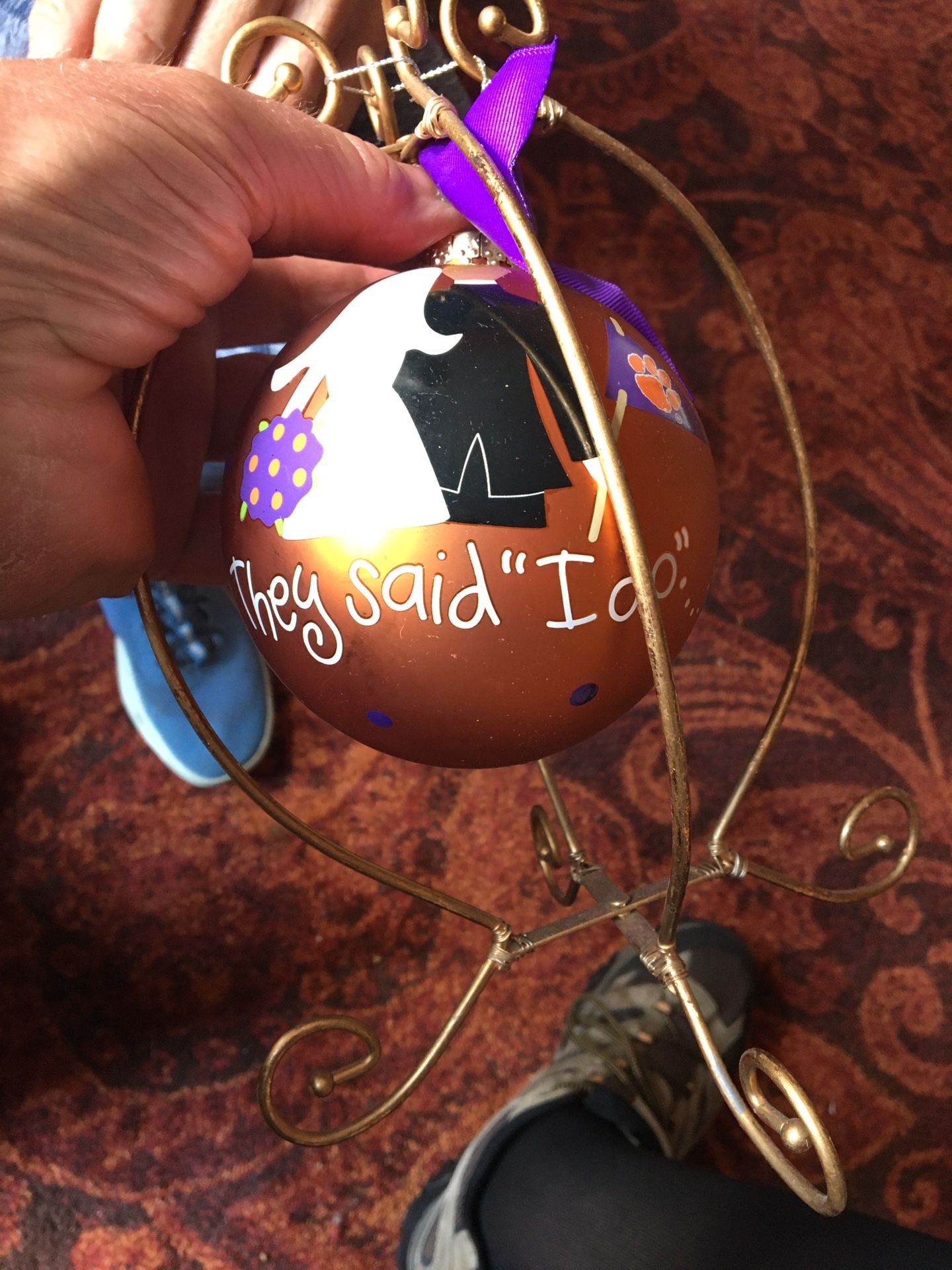 Clemson wedding ornament