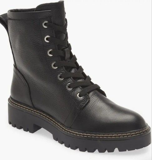 Nordstrom Moonie Water Resistant Leather Combat Boot (Women)