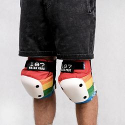 NEW 187 Killer Rainbow Pair of Knee Pads 