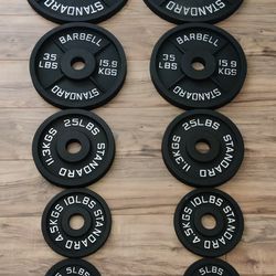 Brand New 245lbs Olympic Solid Machined Iron Weight Plate Set FIRM PRICE
