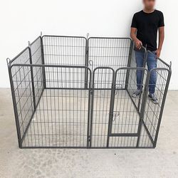 $95 (New) Heavy duty 40” tall x 32” wide x 8-panel pet playpen dog crate kennel exercise cage fence play pen 