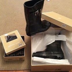 NiBs...Michael Kors Rain Boots And Matching Boot Cuff Sock Inserts