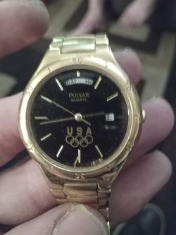 Pulsar Quartz USA Olympics Gold-Tone Watch