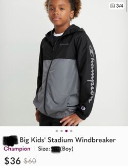 Champions Windbreaker, Youth Large