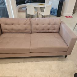 Microfiber Couch With Ottoman