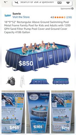 SWIMMING POOL DIFFERENT SIZE AND PRICE