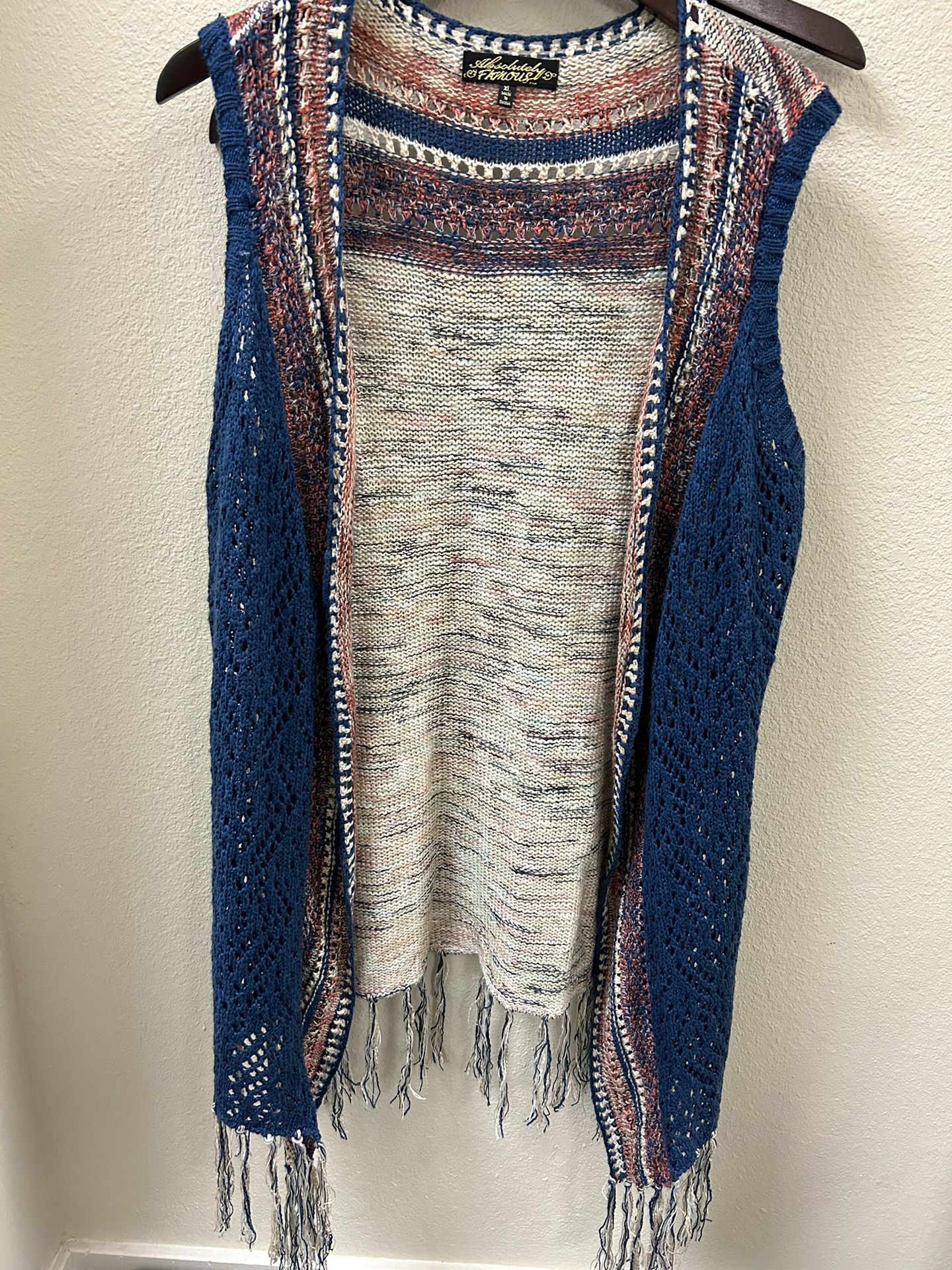 Women’s Boho, Hippie Crochet Fringed Sweater - Size XL