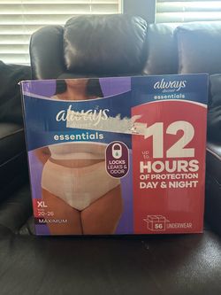 Always Discreet Essentials Underwear XL 56 Count