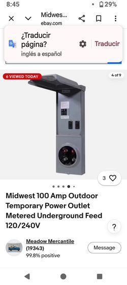 OUTDOOR TEMPORARY POWER OUTLET 100 AMPSAMPERIOS 120/240 V MIDWEST