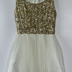 B. Darlin Junior’s Sequined Pleated A-Line Dress