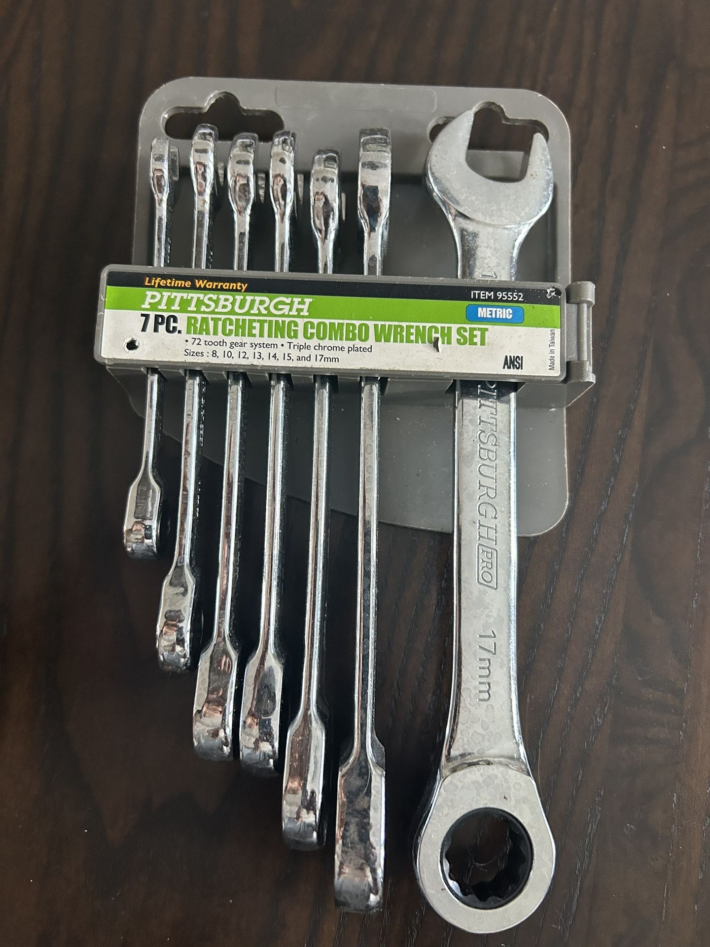 Pittsburgh 7pc Ratcheting Combo Wrench Set ☆Metric