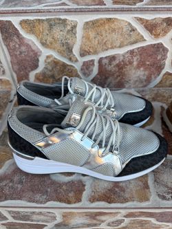 Michael Kors Silver and Black Sneakers
