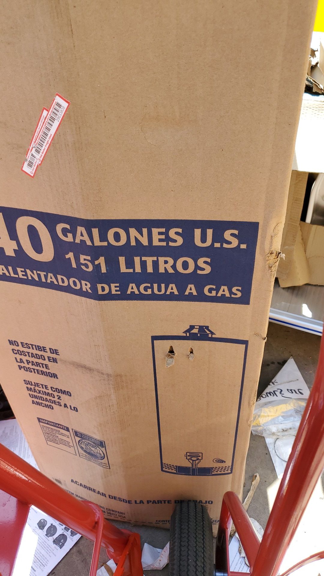 Gas water heater 40 gallon nrw