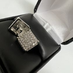 Sterling Silver Large Diamond Earrings