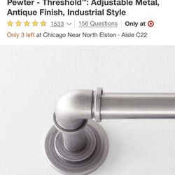 Target Curtain Rods (2 Sets) Pewter Color