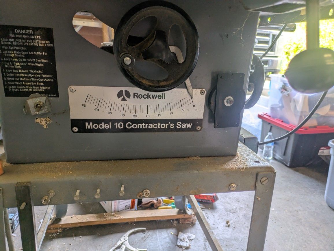 10" Table Saw - Rockwell Contractor Model 10