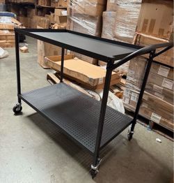 Heavy Duty Platform Truck, 2000 LBS Industrial Steel Flatbed Cart with 360° Swivel Wheels, Platform Push Cart Dolly, Easy Storage for Warehouse/Garage