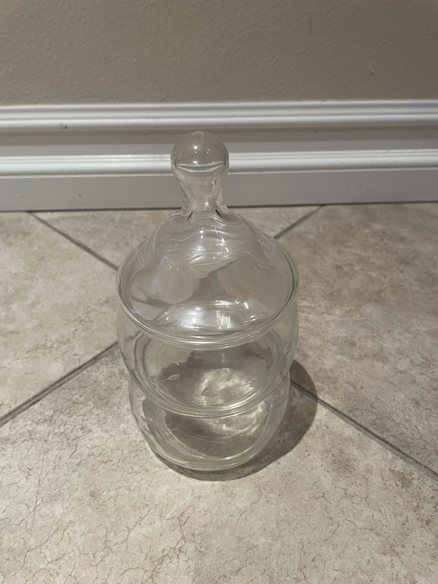 7" tall Stacking 2 Tier Clear Candy Dish