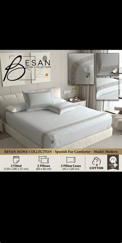 Embroidered Cotton Bed Sheet Set Modern Elegant Bedding