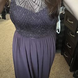 David’s bridal Purple Beeded Dress 
