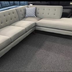 New Gray Mid Century Modern Sectional ! Zero Down Financing ! Free Delivery