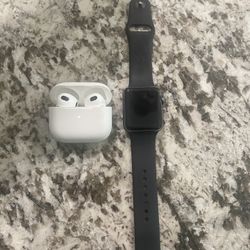Series 3 Apple Watch W/ Two Pair Third Generation Airpods