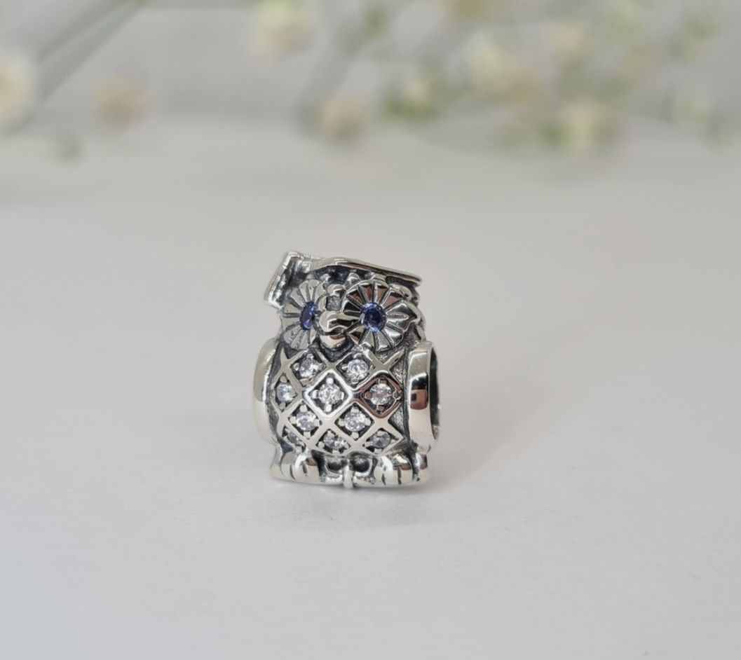 Authentic Pandora Charm Graduate Owl