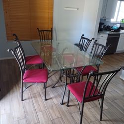 Glass Dining Table + Chairs