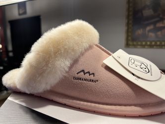 Rosa Wool Ugg Slipper Cow Suede Upper Scuff