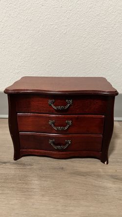 Vintage MELE Wood Jewelry Chest Box