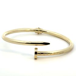 Woman’s Ladies 10k Yellow Gold Hinged Nail Bangle Bracelet GP3126440