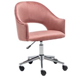 Vanity Velvet RoseGold Makeup Dressing Office Task Work Adjustable Height  Chair