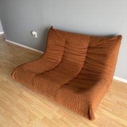 Orange Loveseat Couch 