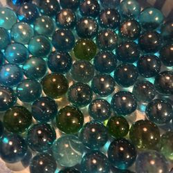 70  Marbles Aqua Blue Clear