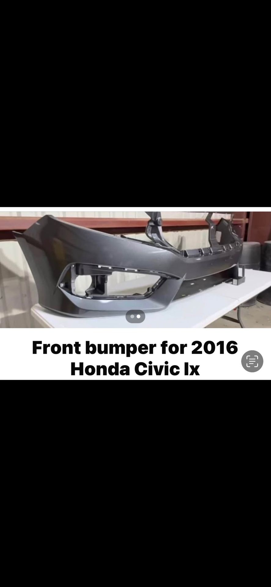 2016 Honda Civic lx front bumper/ Lightning Black Pearl