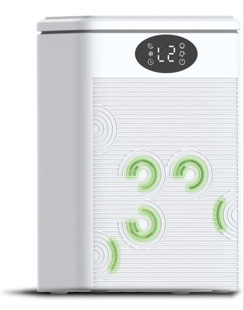 Dehumidifier, 75oz Small Quiet Dehumidifiers for Home Bathroom Bedroom Basement RV with Timer,Sleep Mode, Auto Shut Off, 7 Colors LED Light, White