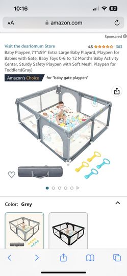 Angelbliss Extra Large Playpen In Gray