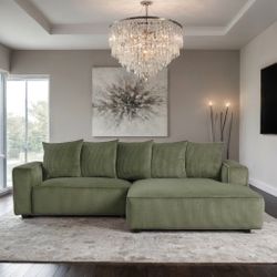 BRAND NEW! 2-PC Corduroy Fabric Sectional 