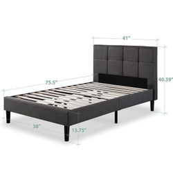 Zinus Grey Twin Bed frame