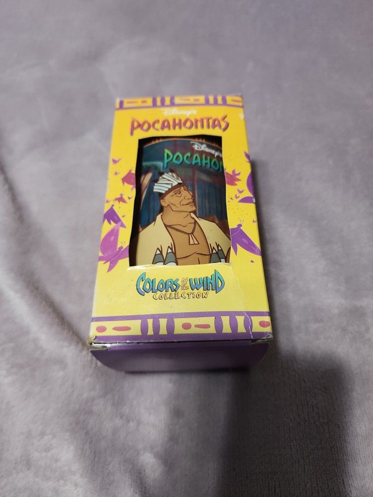 Disney's Pocahontas Colors Of The Wind Plastic Cup Burger King Powhatan & Kocoum