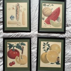 Set Of 4 MCM Pertchik Prints